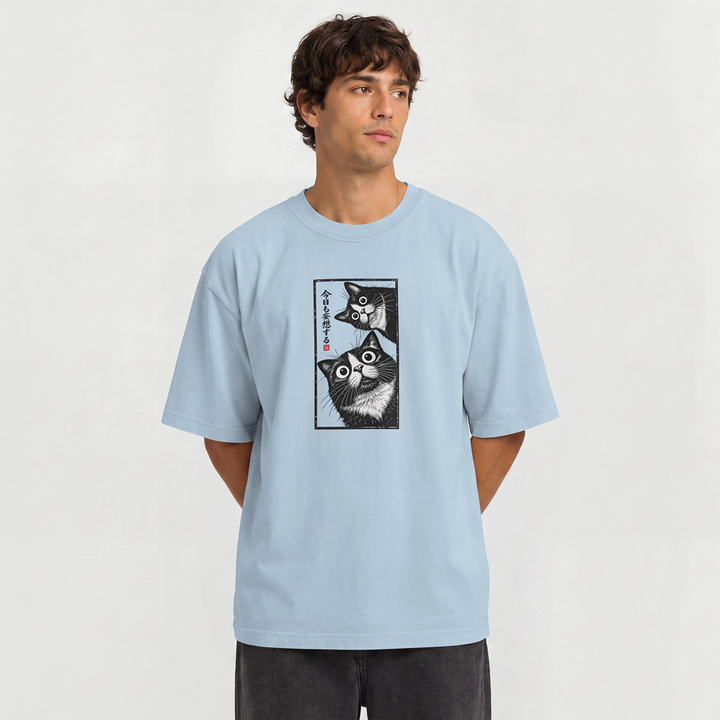 Curious Cats – Japanese Ink Style
