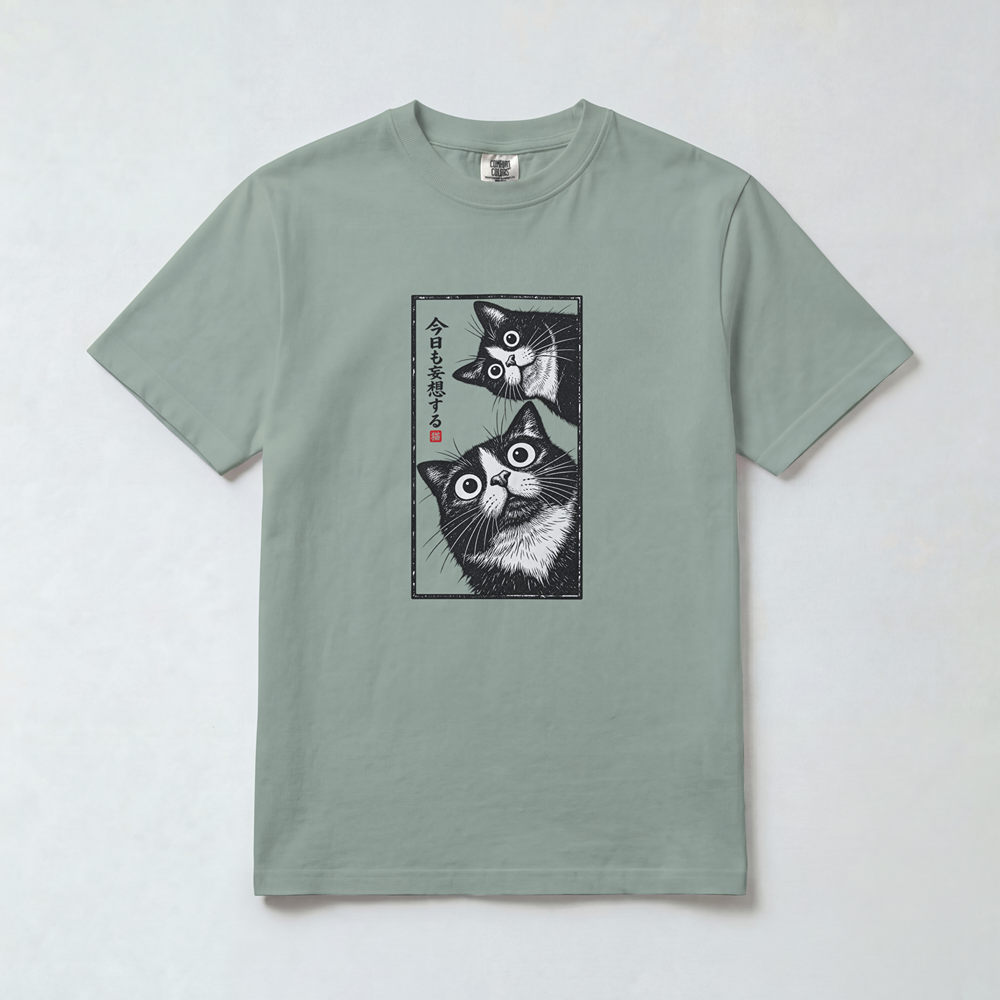 Curious Cats – Japanese Ink Style