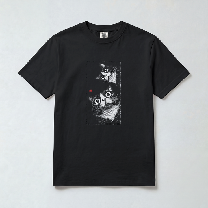 Curious Cats – Japanese Ink Style