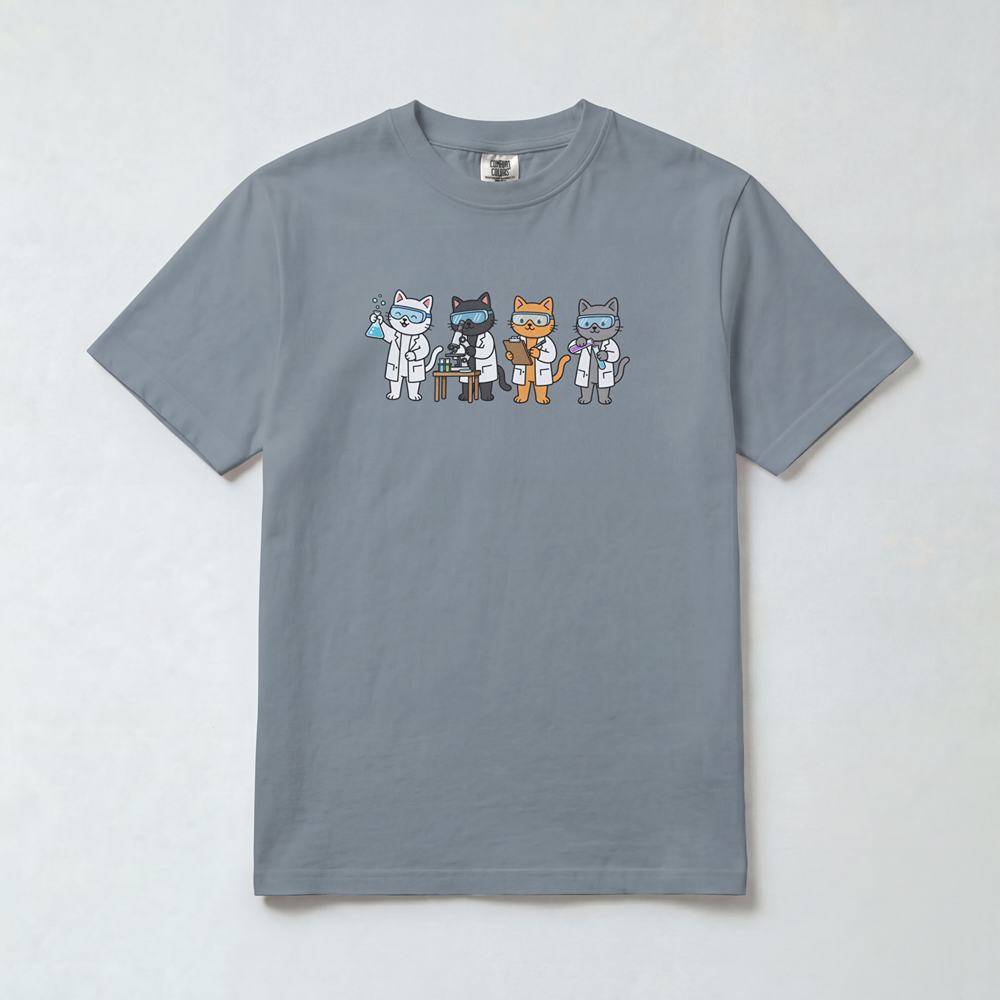Four Cute Scientist Cats