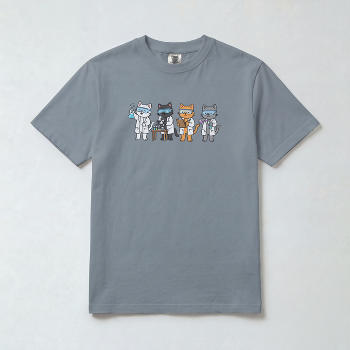 Four Cute Scientist Cats
