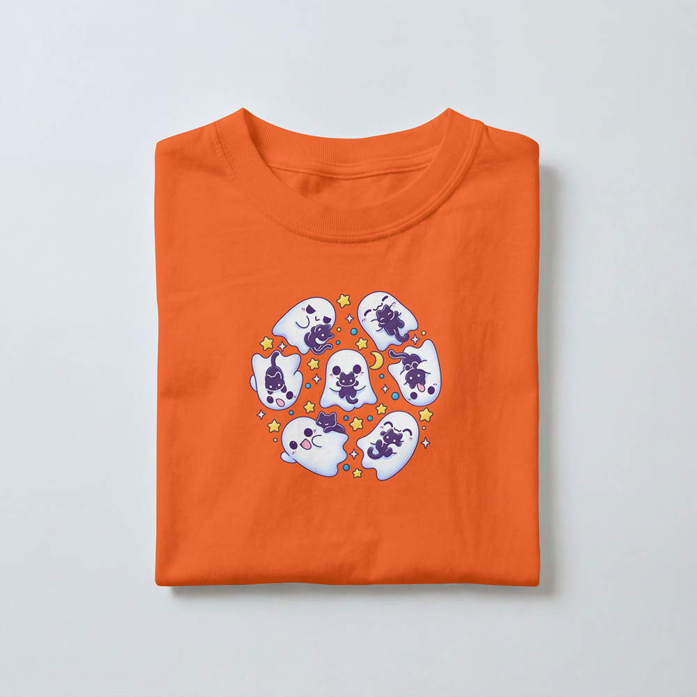 Kawaii Ghost Cat Halloween Wreath - Toddler