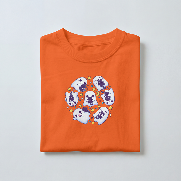 Kawaii Ghost Cat Halloween Wreath - Toddler