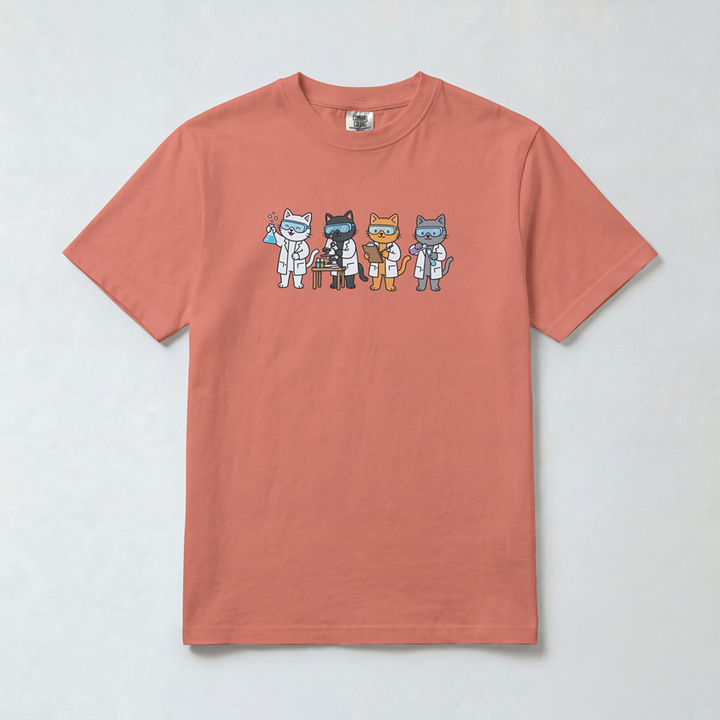 Four Cute Scientist Cats