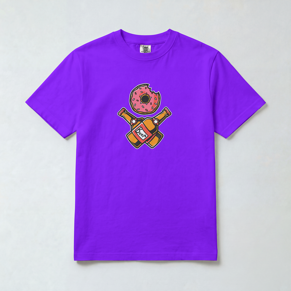 Doughnut and Crossed Beer Bottles